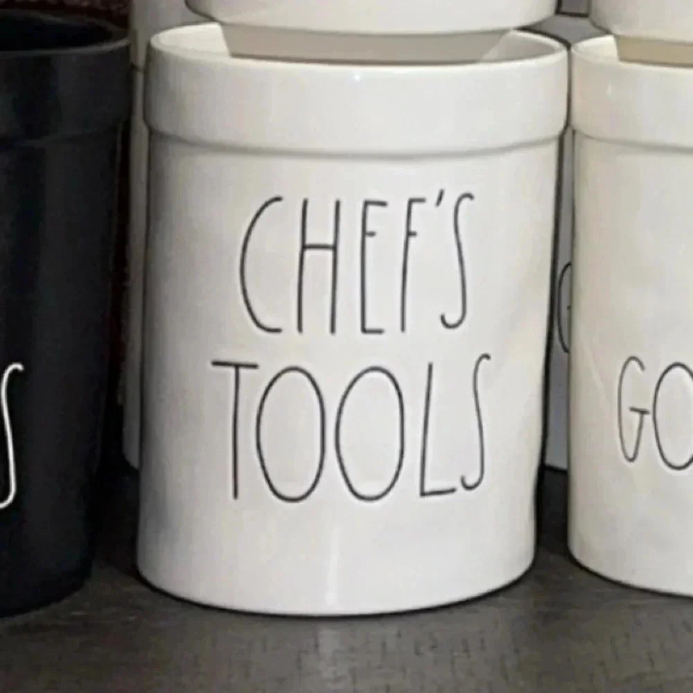 Rae Dunn Collection by Magenta Kitchen Utensil Holder/Crock CHEF’S TOOLS (white)